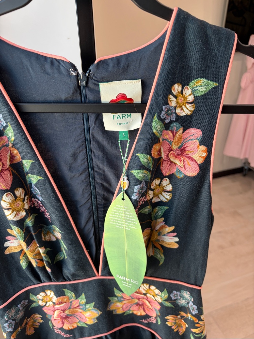 Farm Rio: Dark Blue Maira Floral Midi Dress - Picture 6 of 11